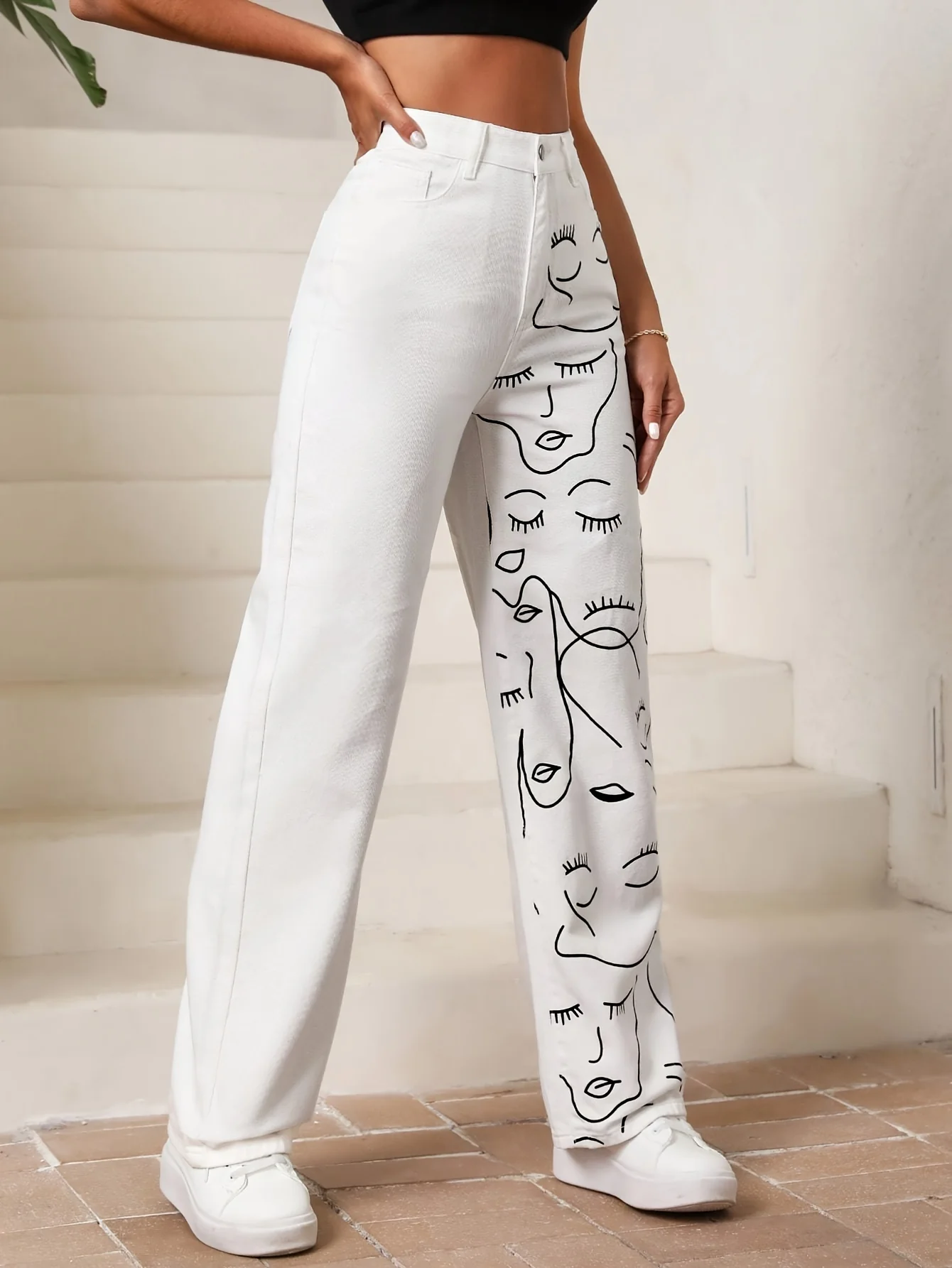High Rise Denim Pants - Image 5
