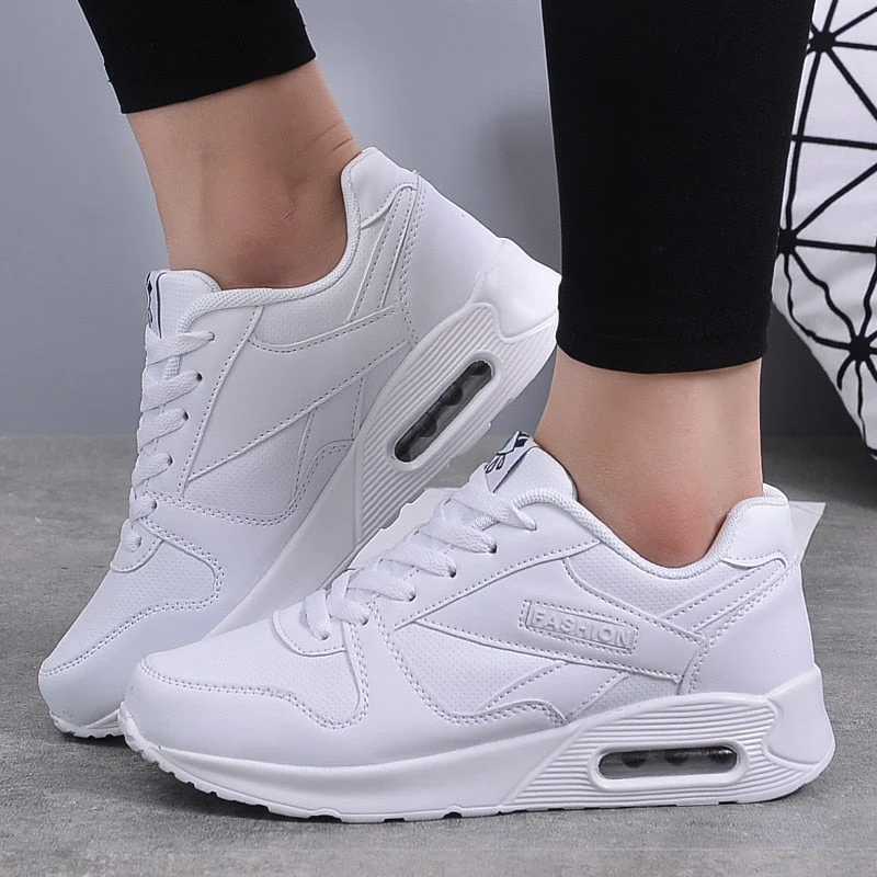 Women's All Season Sneakers with Air Cushion and Lace-up Closure - Image 4