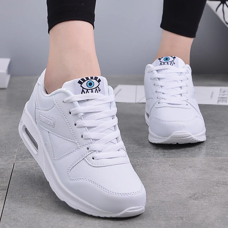 Women's All Season Sneakers with Air Cushion and Lace-up Closure - Image 6