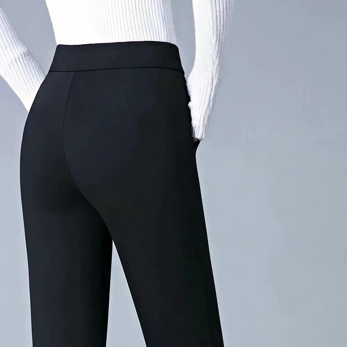 Women's All Season Trousers with High and Elastic Waist - Image 3