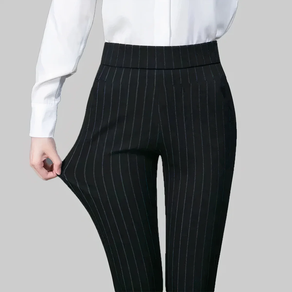 Women's All Season Trousers with High and Elastic Waist - Image 4