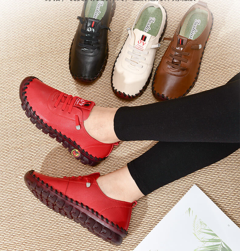 Women's All Season Vegan Leather Shoes with Treaded Soles and Lace-up - Image 8