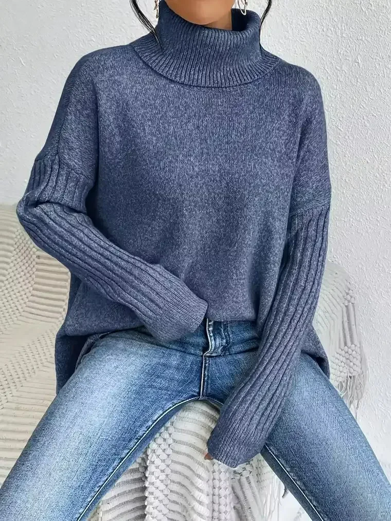 Women's Asymmetrical Hem Sweater - Image 2