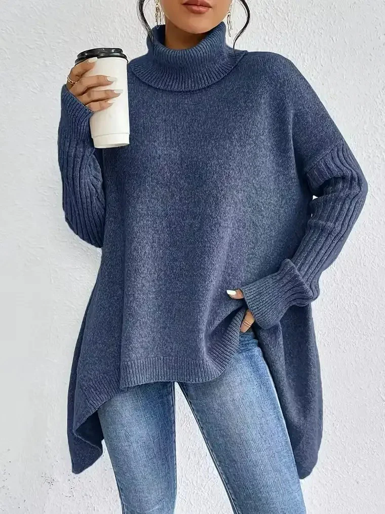 Women's Asymmetrical Hem Sweater - Image 3