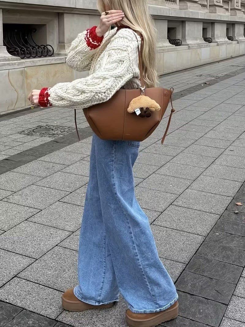 Women's Balloon Sleeve Cable Knit Sweater - Image 2