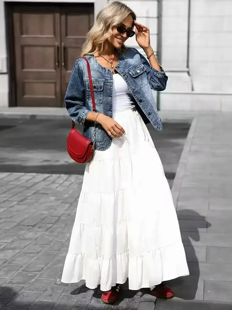 Women's Button-up Denim Jacket - Image 2