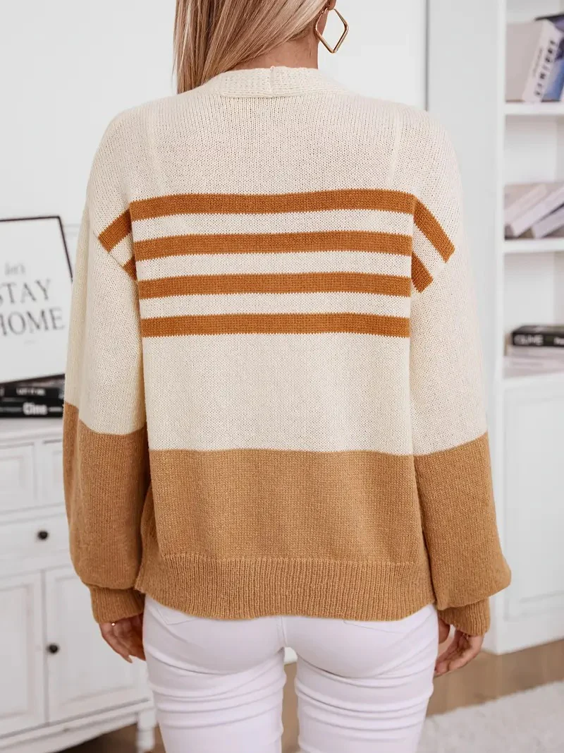 Women's Caramel V-Neck Cardigan - Image 4