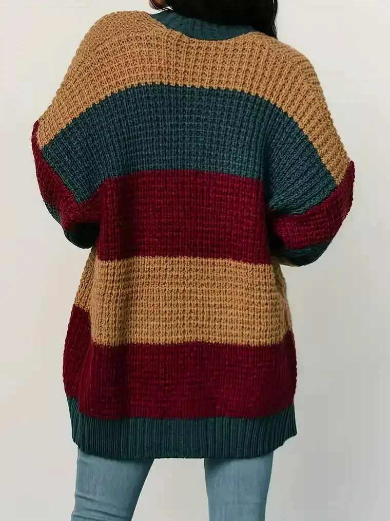 Women's Colour-Block Chunky Knit Cardigan - Image 3