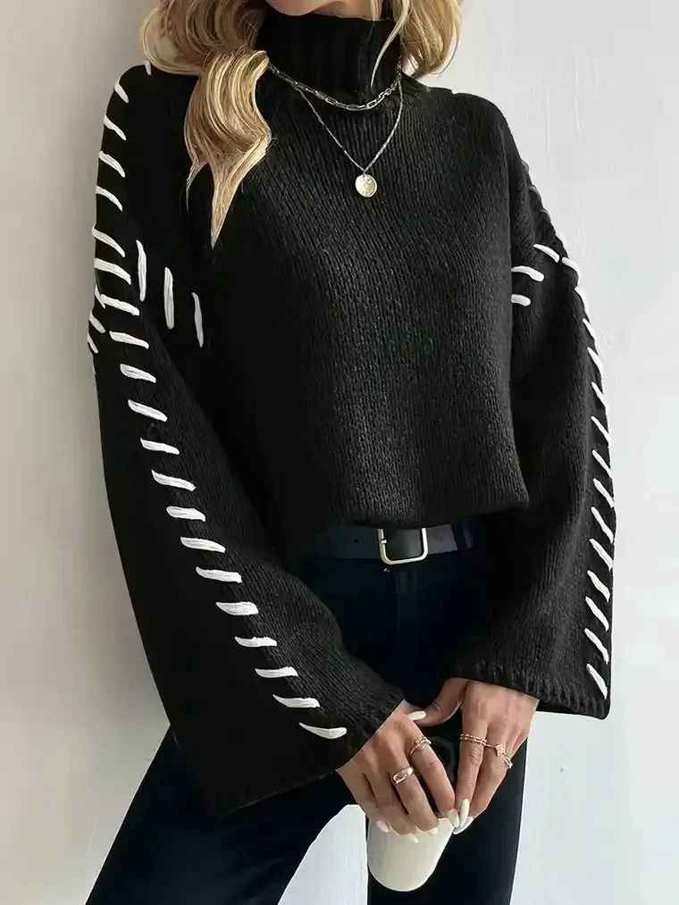 Women's Contrast Stitch Sweater - Image 2