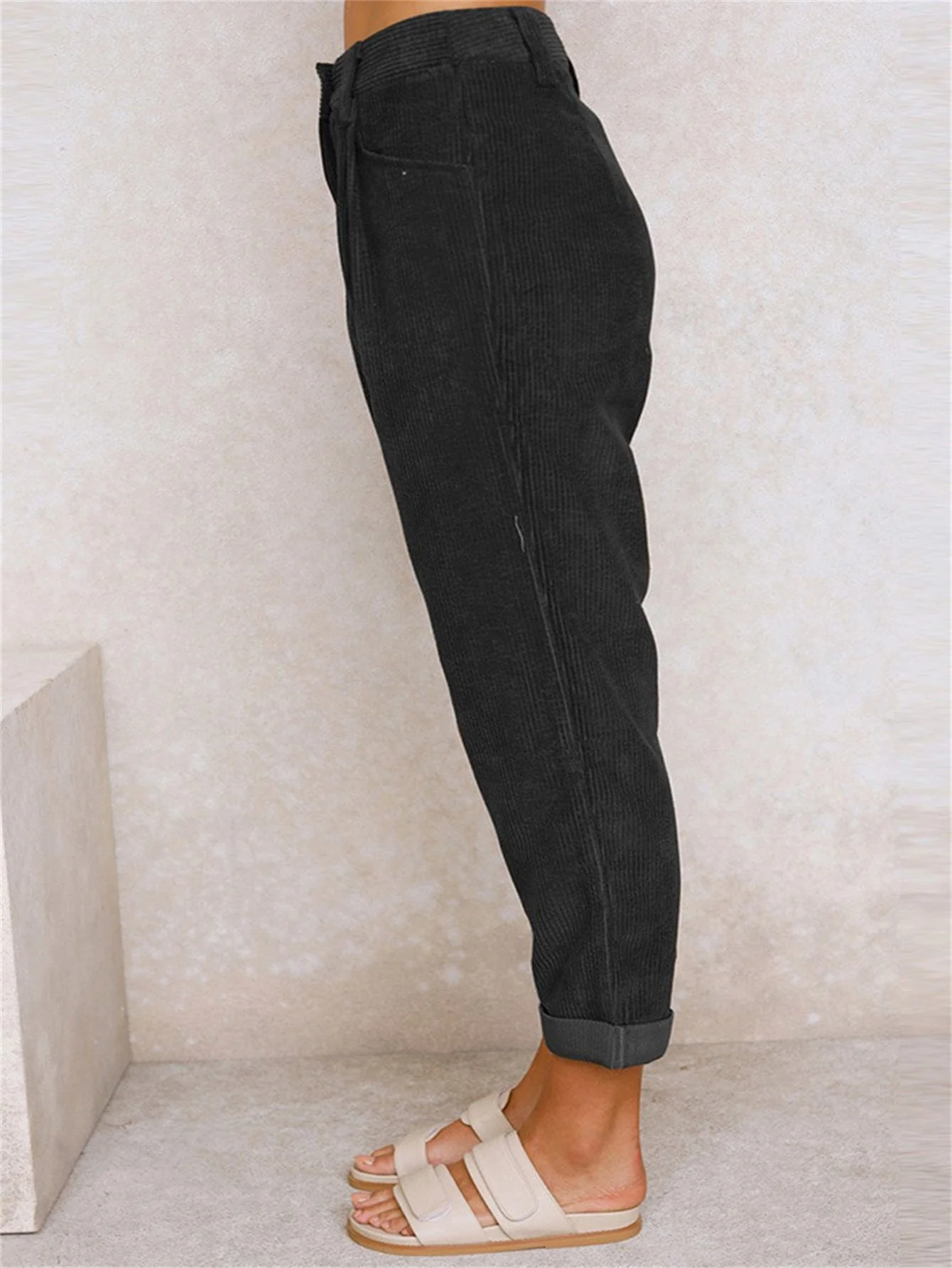 Women's Corduroy Pants with High Waisted - Image 4