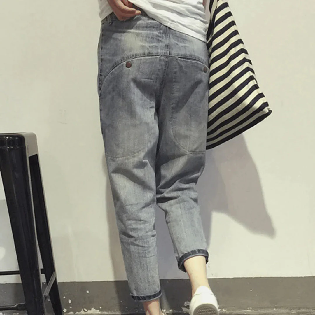 Women's Denim Pants with Pockets - Image 3