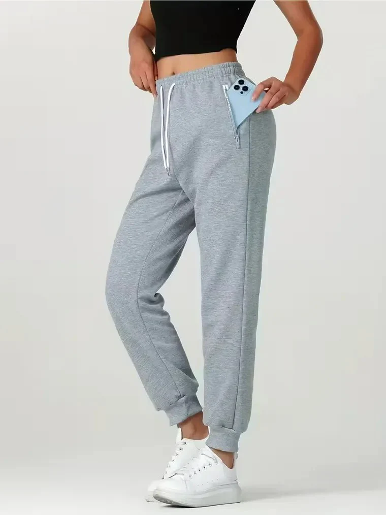 Women's Drawstring Joggers with Zip Pockets - Image 2