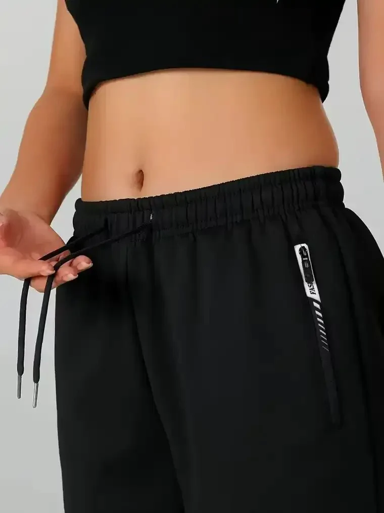 Women's Drawstring Joggers with Zip Pockets - Image 4