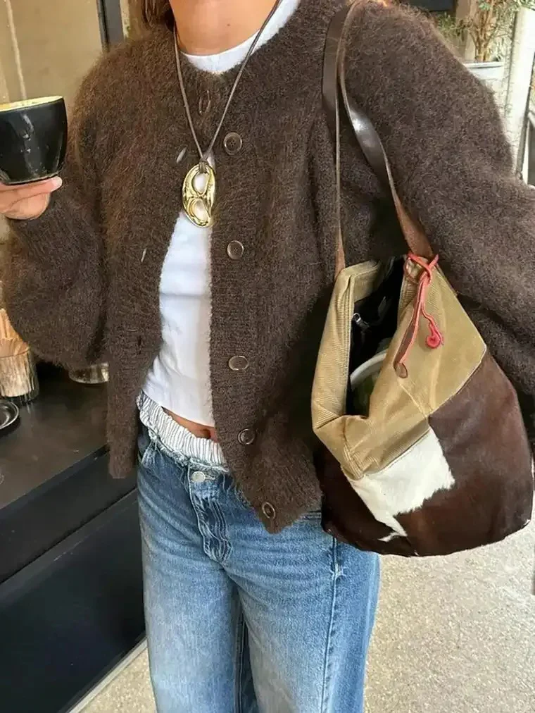 Women's Drop-Shoulder Knit Cardigan - Image 2