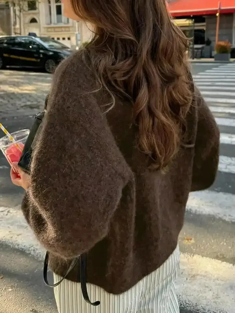 Women's Drop-Shoulder Knit Cardigan - Image 3