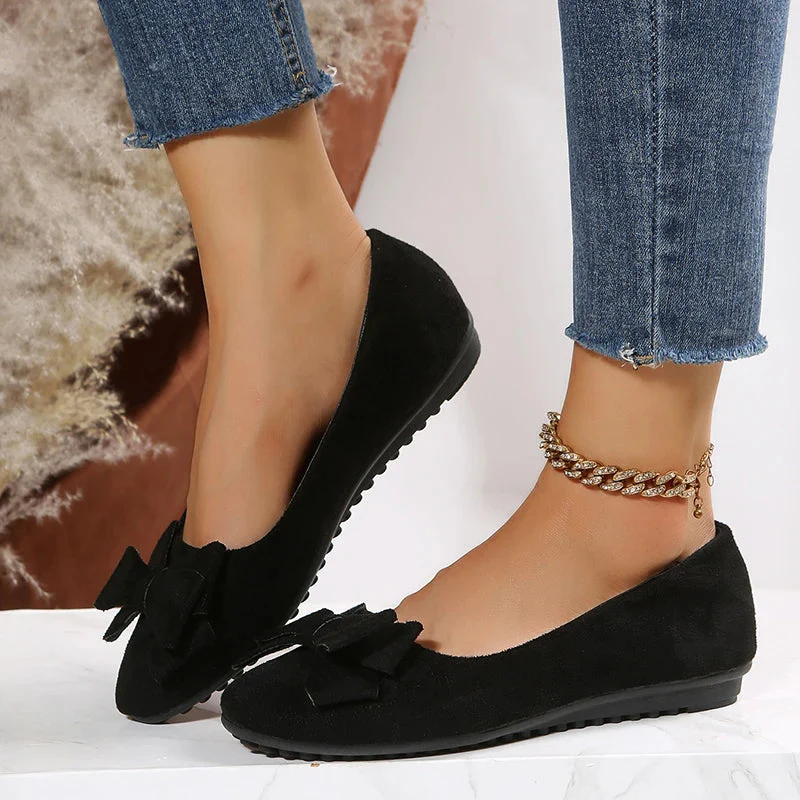Women's Flat Shoes with Bow Design - Image 2