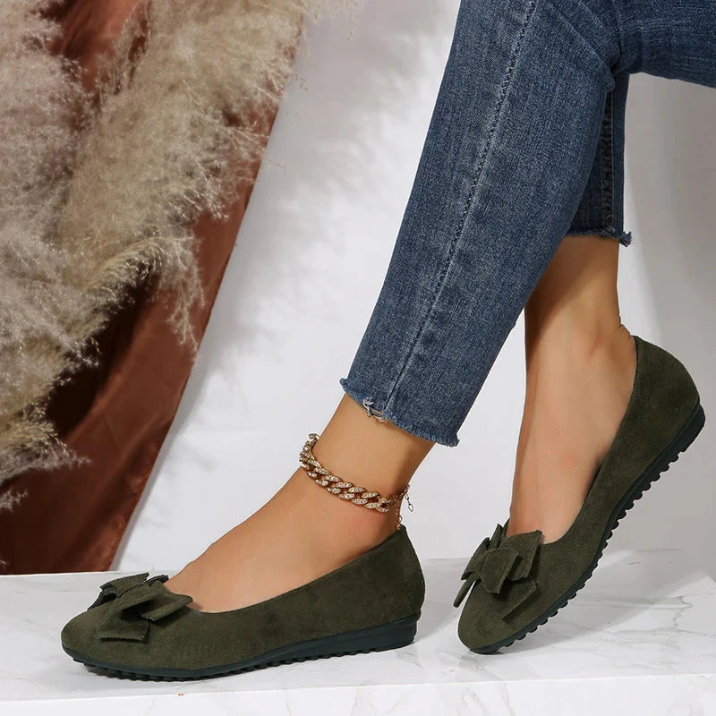Women's Flat Shoes with Bow Design - Image 3