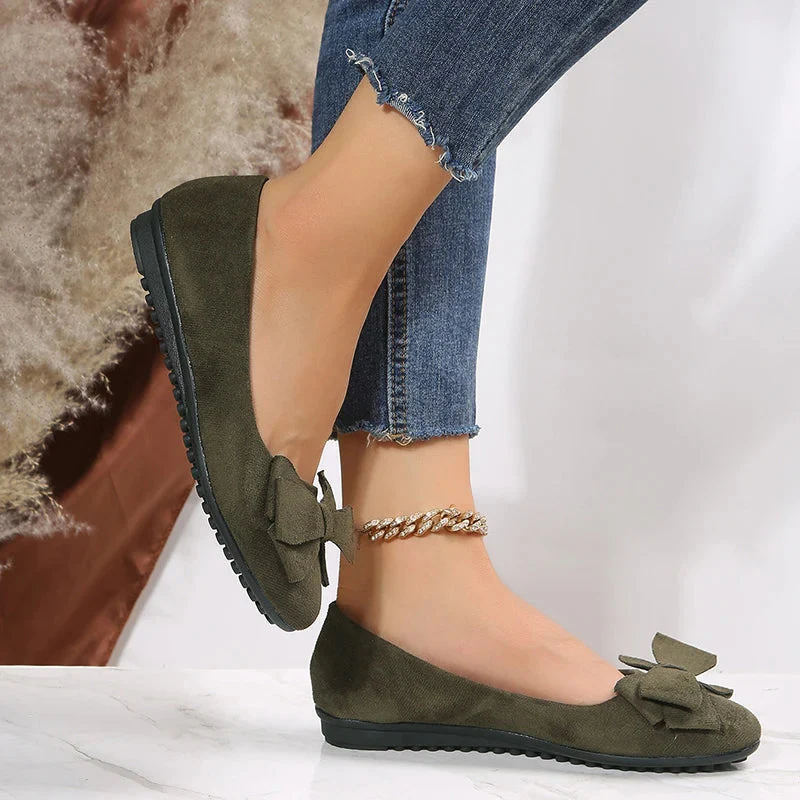 Women's Flat Shoes with Bow Design - Image 9