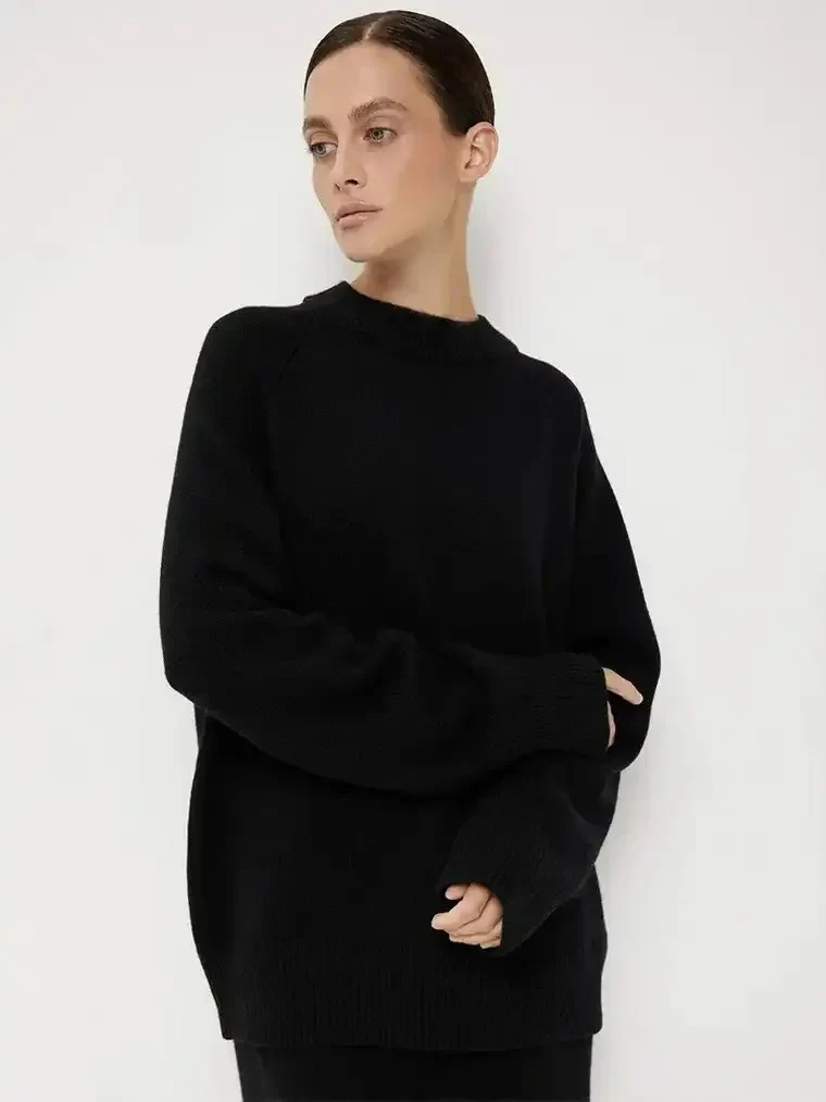 Women's High Crewneck Sweater with Raglan Sleeves - Image 3