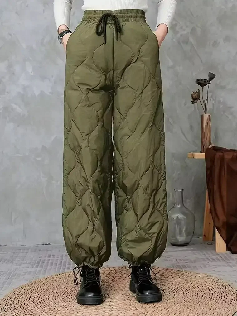 Women's High-Waist Quilted Winter Pants - Image 3