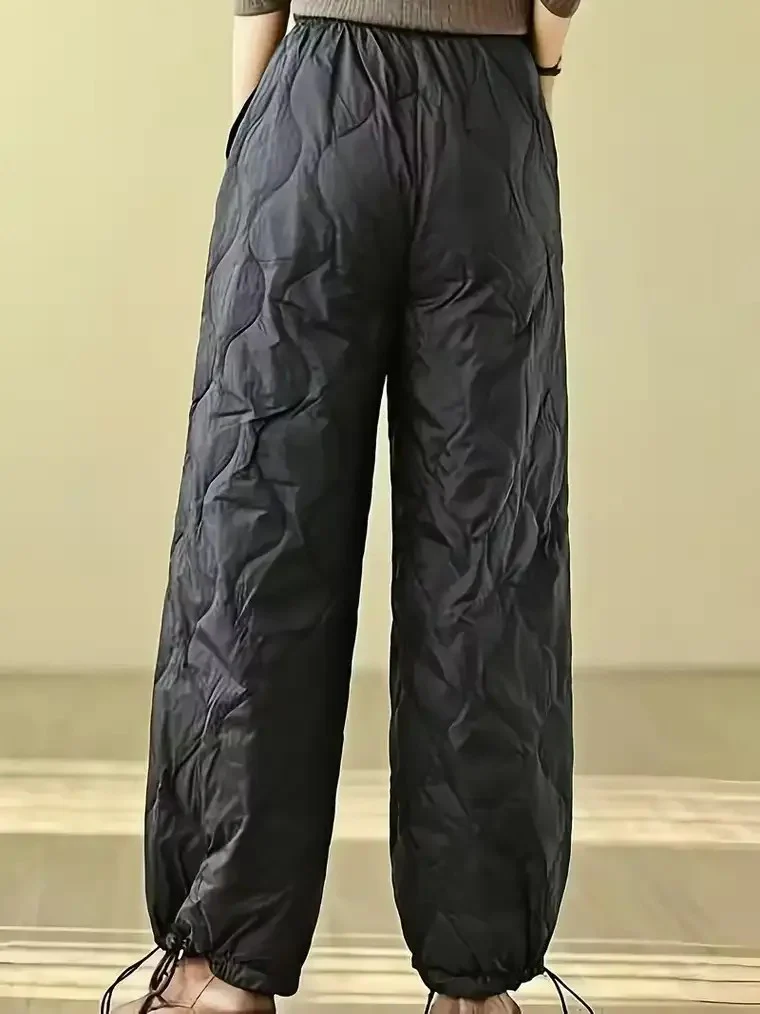 Women's High-Waist Quilted Winter Pants - Image 4