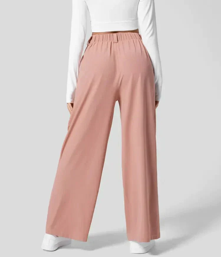 Women's High Waisted Trouser with Elastic Waist and Pockets - Image 4