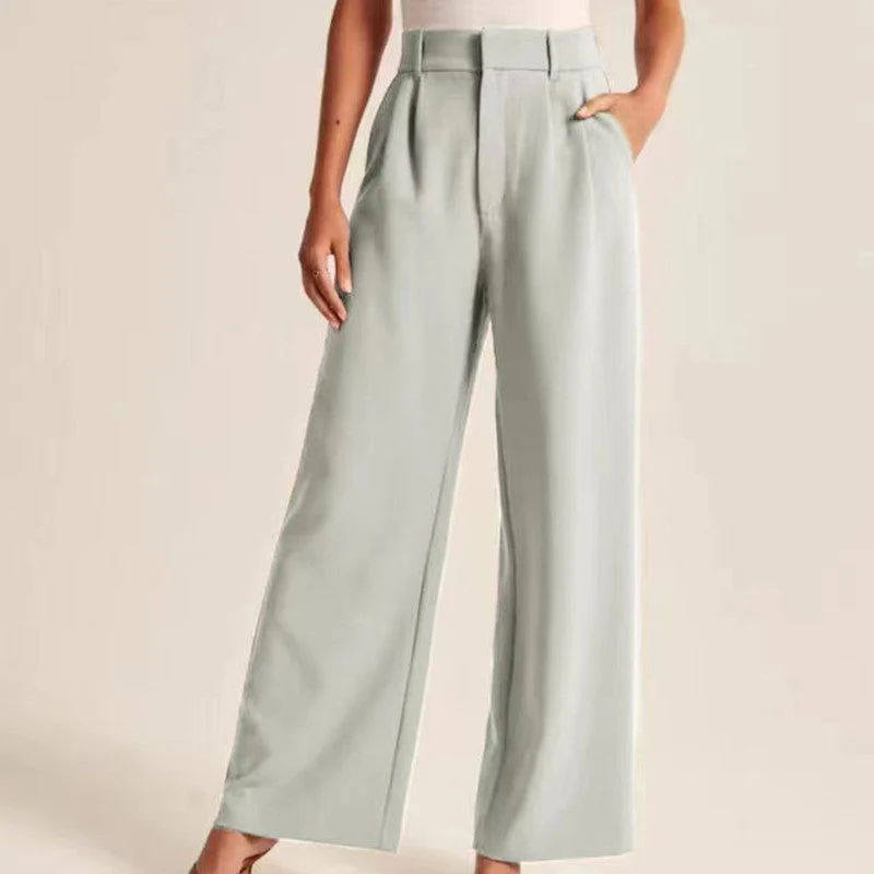 Women's High Waisted Trousers with Pockets - Image 2