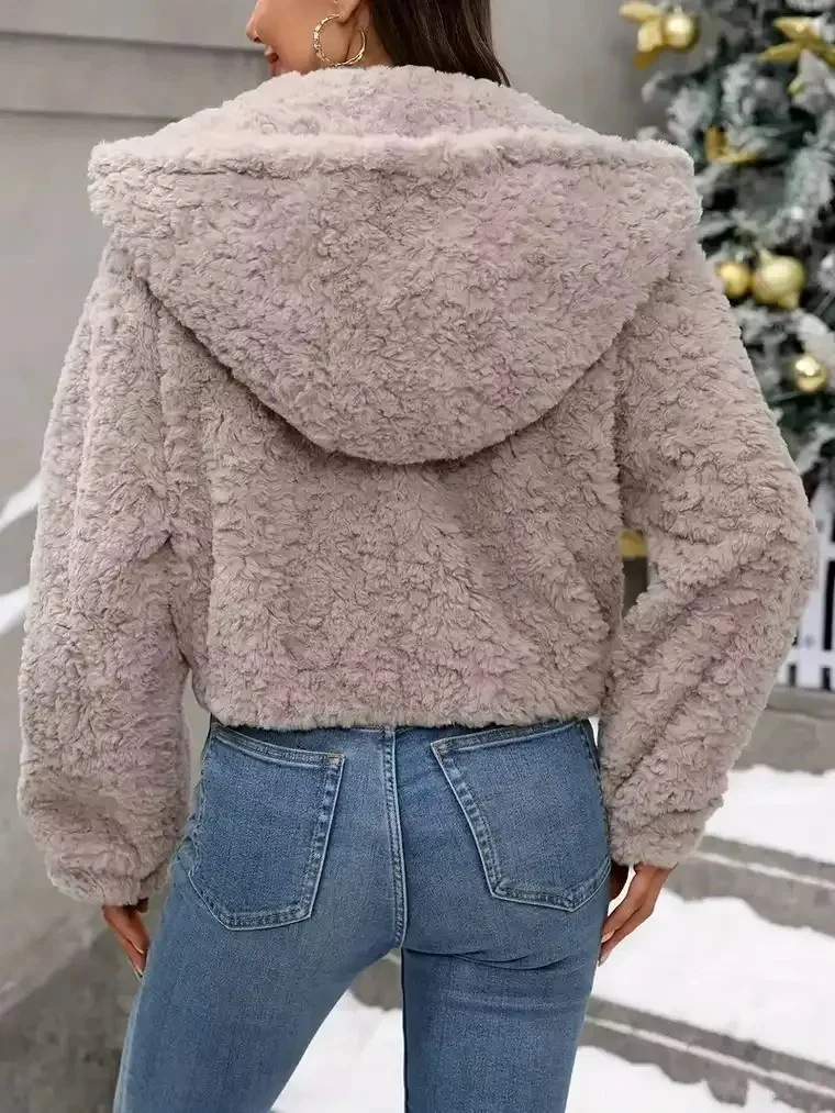 Women's Hooded Teddy Jacket - Image 4