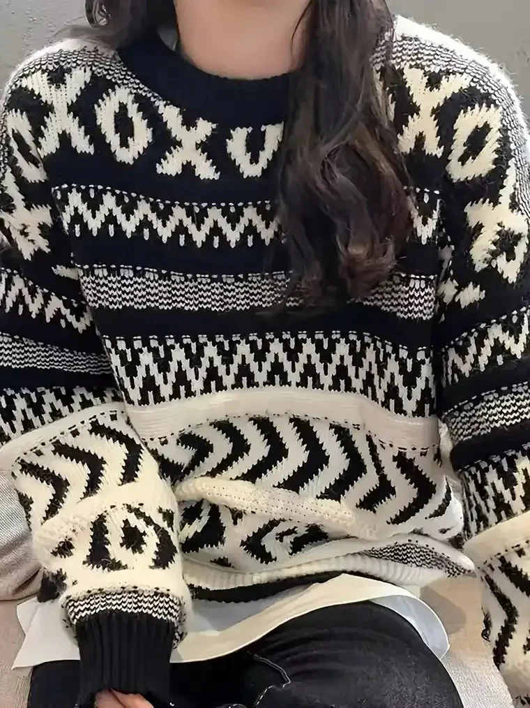 Women's Jacquard Knit Sweater - Image 2