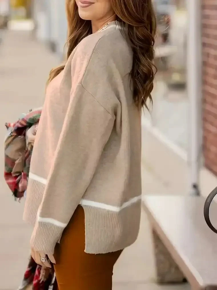Women's Khaki Knit Sweater - Image 2