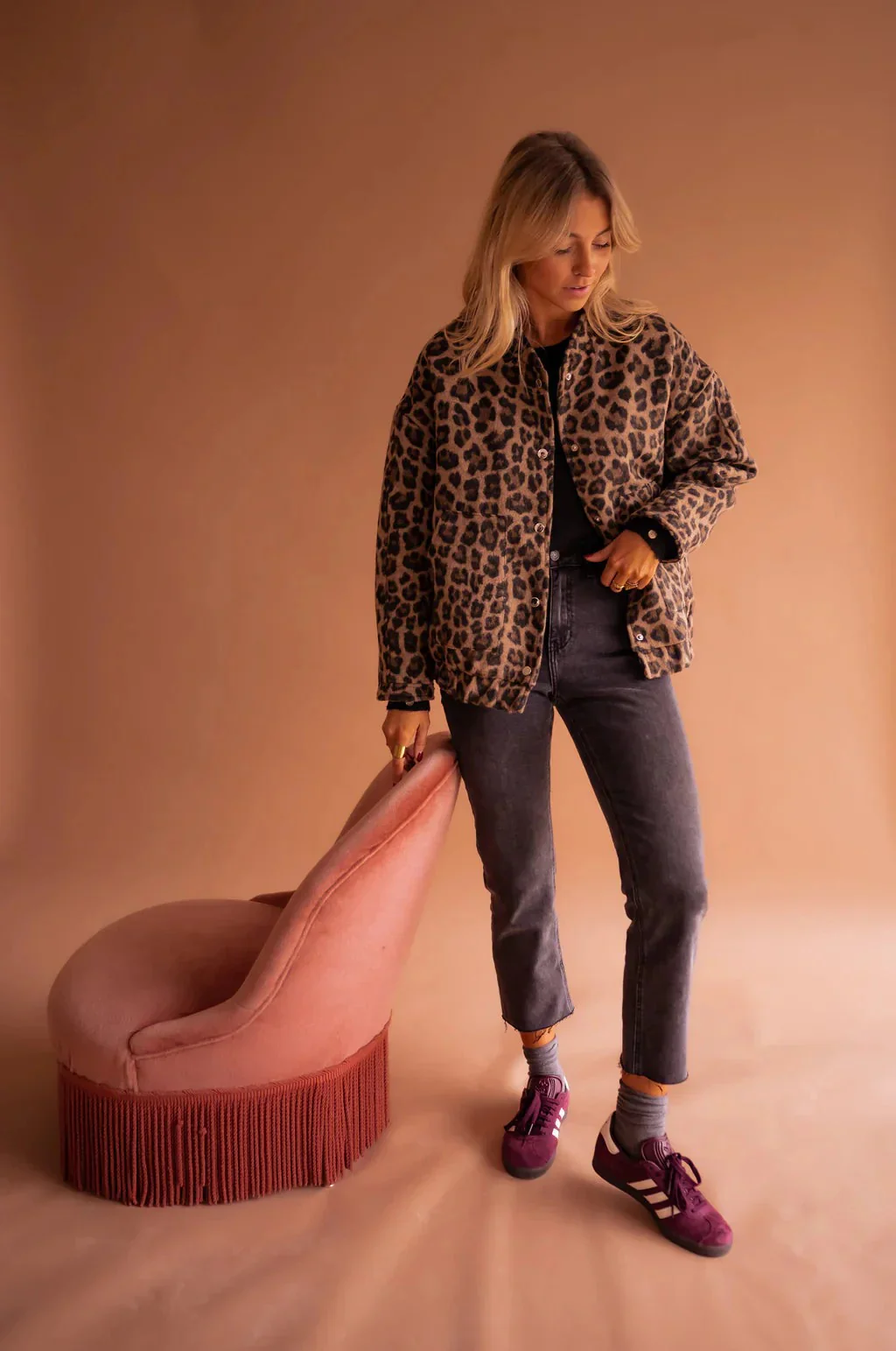 Women's Leopard Print Bomber Jacket - Image 3