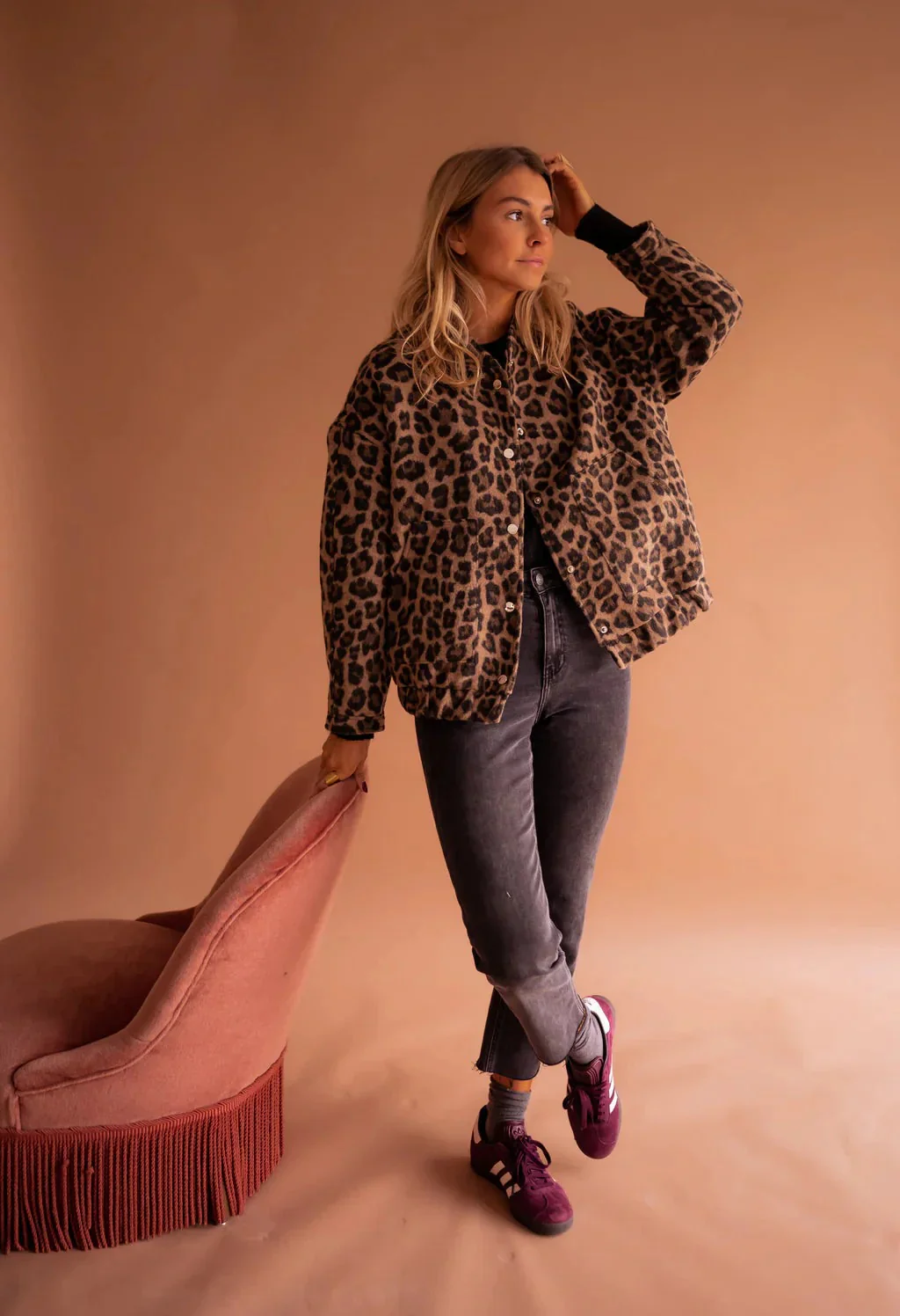 Women's Leopard Print Bomber Jacket - Image 4