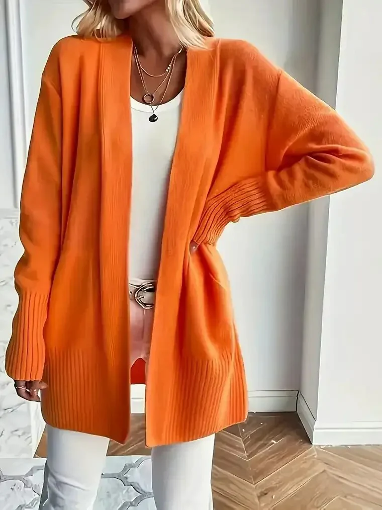 Women's Long Open-Front Knit Cardigan - Image 2