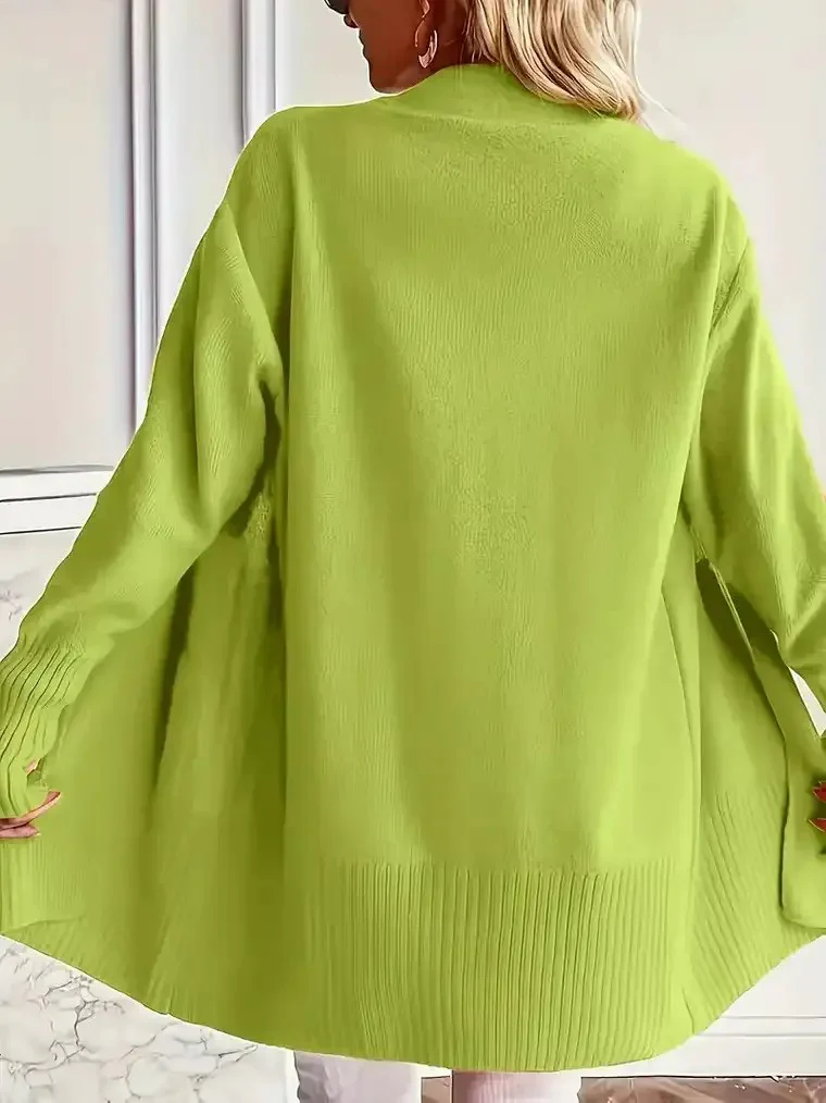 Women's Long Open-Front Knit Cardigan - Image 5
