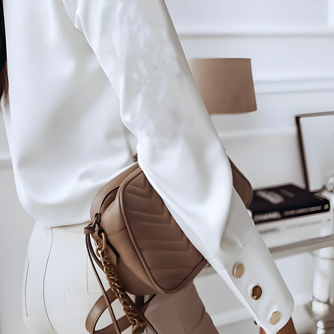 Women's Long Sleeve Blouse with Buttons - Image 3