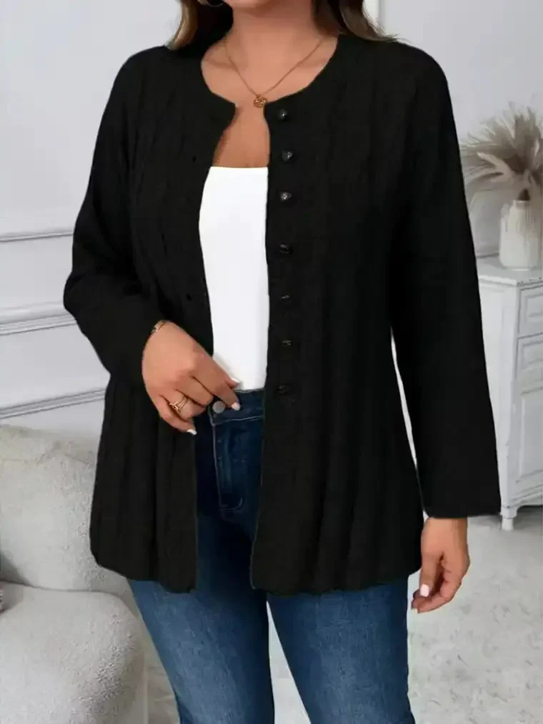 Women's Long Sleeve Cable Knit Cardigan