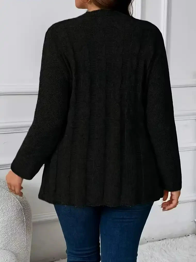 Women's Long Sleeve Cable Knit Cardigan - Image 2
