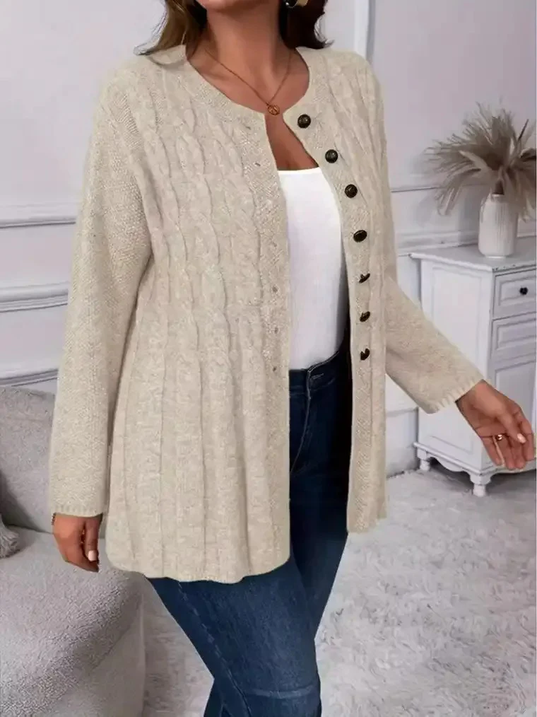 Women's Long Sleeve Cable Knit Cardigan - Image 3