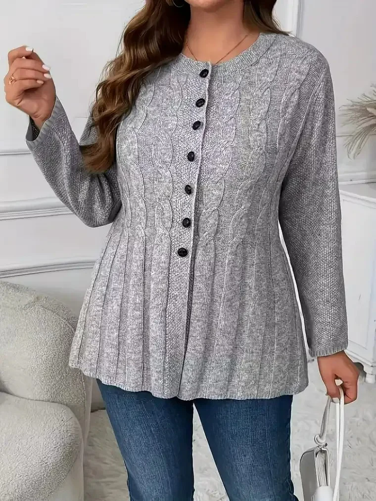 Women's Long Sleeve Cable Knit Cardigan - Image 4