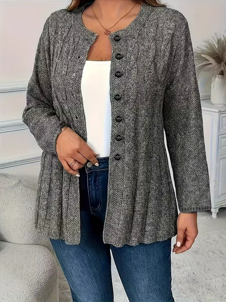 Women's Long Sleeve Cable Knit Cardigan - Image 5