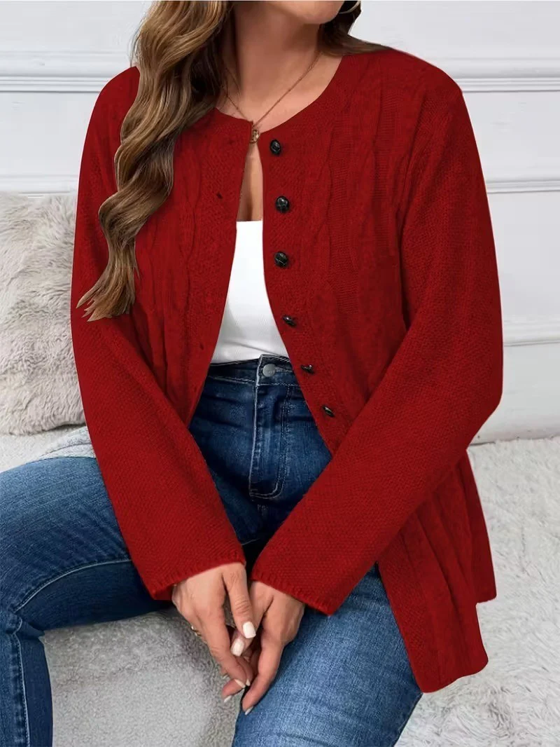 Women's Long Sleeve Cable Knit Cardigan - Image 6