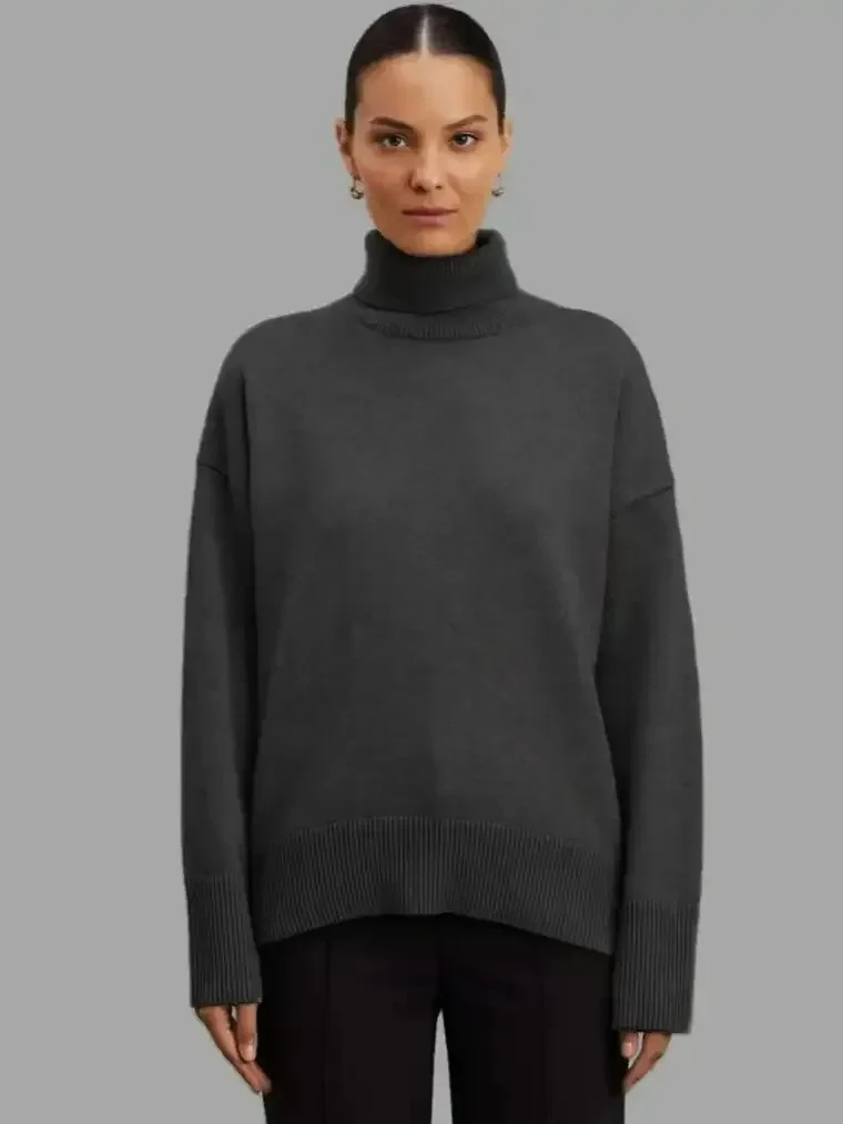 Women's Long Sleeve Turtleneck Sweater - Image 2