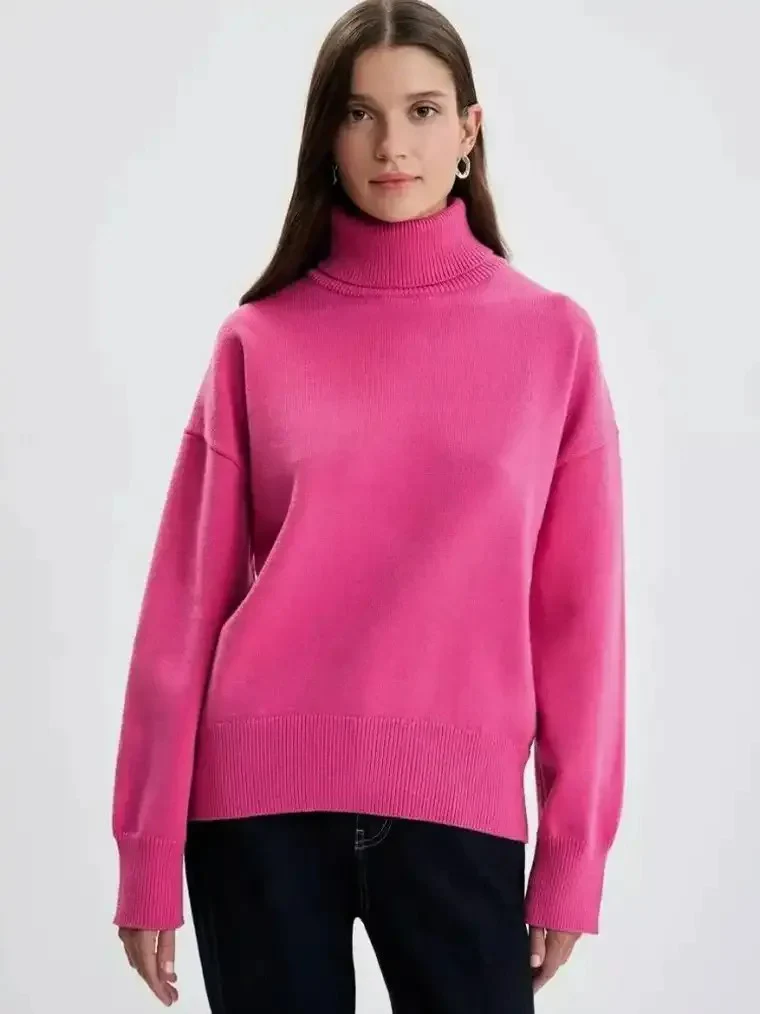 Women's Long Sleeve Turtleneck Sweater - Image 6