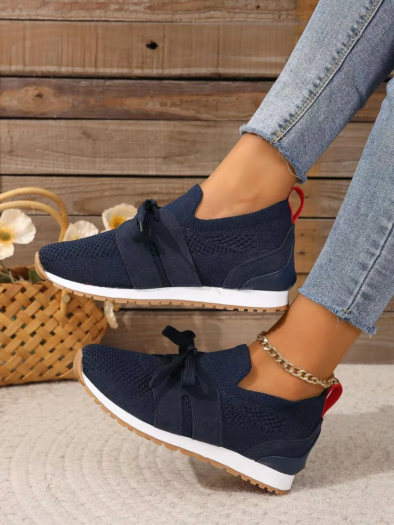 Women's Mesh Sneakers with Lace-Up - Image 10