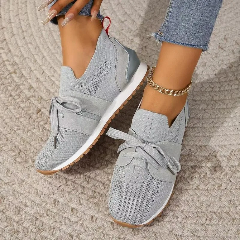 Women's Mesh Sneakers with Lace-Up - Image 2