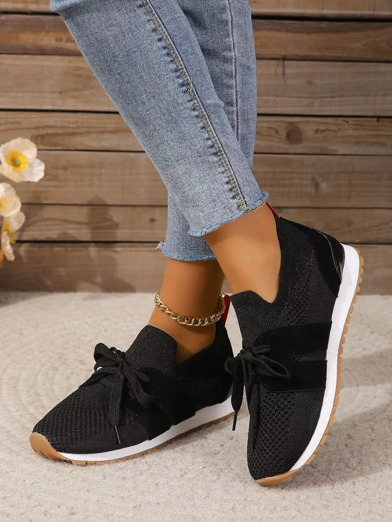 Women's Mesh Sneakers with Lace-Up - Image 6