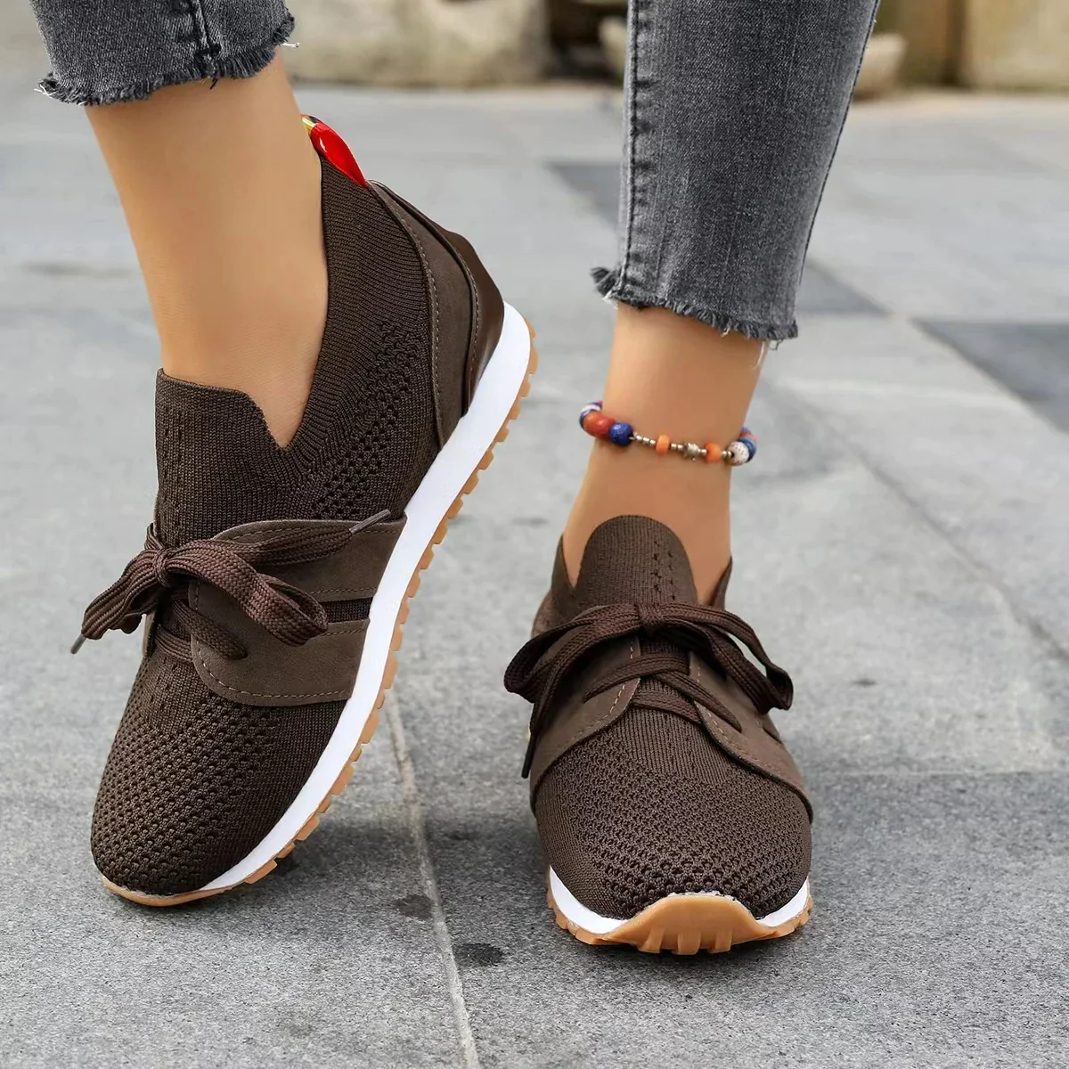 Women's Mesh Sneakers with Lace-Up - Image 7