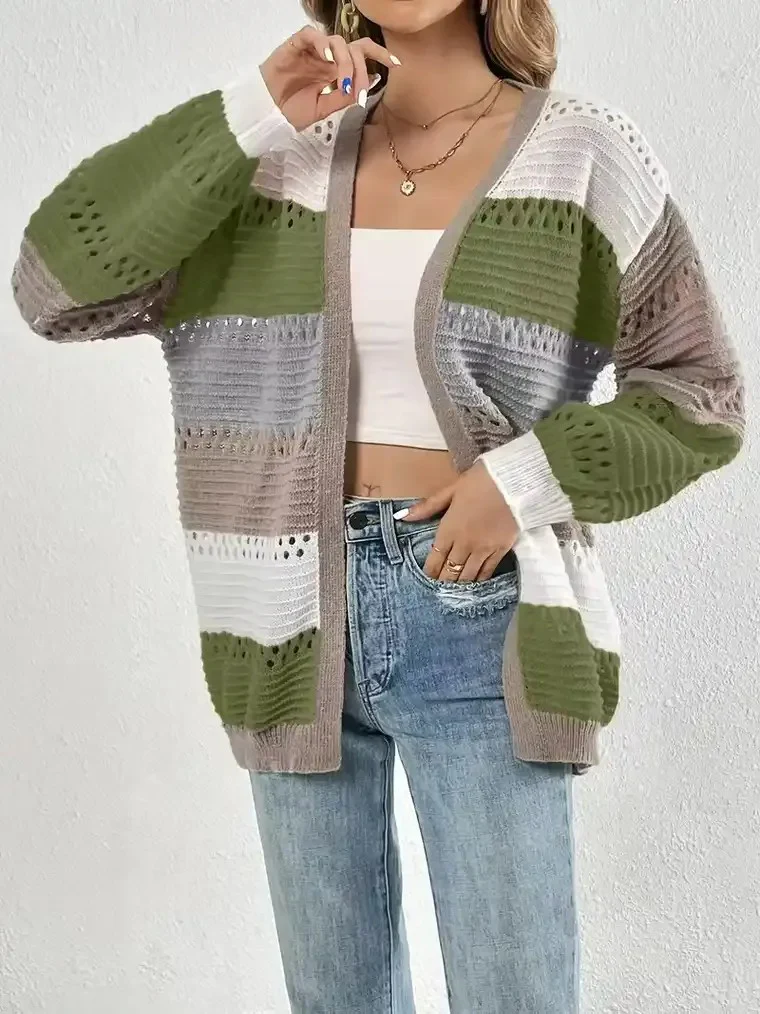 Women's Multicolored Crochet Cardigan - Image 3