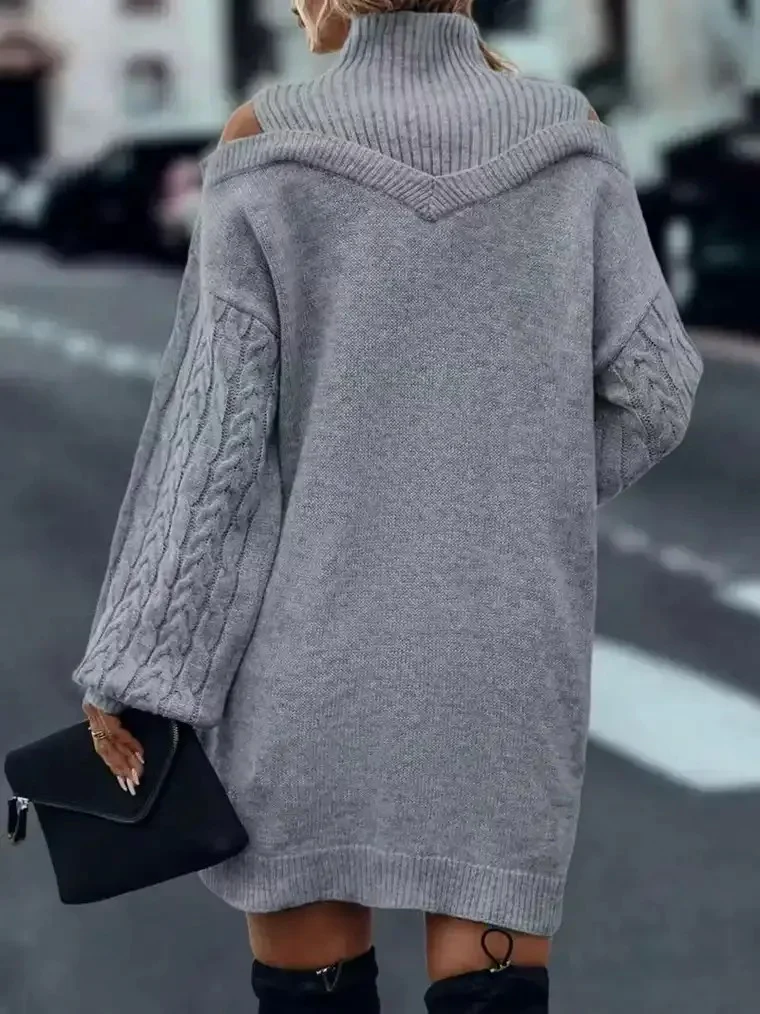 Women's Off-Shoulder Sweater Dress - Image 3