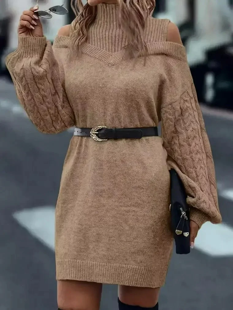 Women's Off-Shoulder Sweater Dress - Image 4